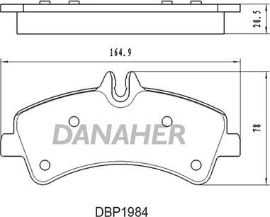 Danaher DBP1984 - Kit pastiglie freno, Freno a disco autozon.pro