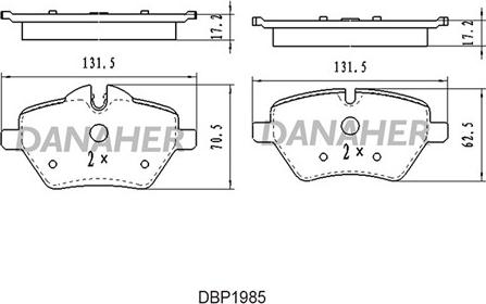 Danaher DBP1985 - Kit pastiglie freno, Freno a disco autozon.pro