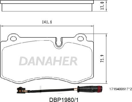 Danaher DBP1980/1 - Kit pastiglie freno, Freno a disco autozon.pro