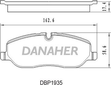 Danaher DBP1935 - Kit pastiglie freno, Freno a disco autozon.pro