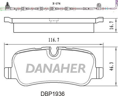 Danaher DBP1936 - Kit pastiglie freno, Freno a disco autozon.pro