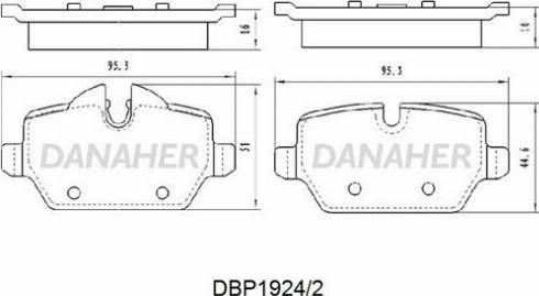 Danaher DBP1924/2 - Kit pastiglie freno, Freno a disco autozon.pro