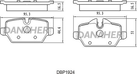 Danaher DBP1924 - Kit pastiglie freno, Freno a disco autozon.pro