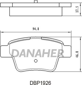 Danaher DBP1926 - Kit pastiglie freno, Freno a disco autozon.pro