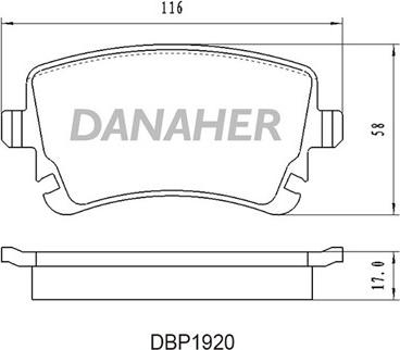 Danaher DBP1920 - Kit pastiglie freno, Freno a disco autozon.pro