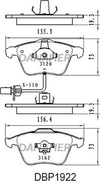 Danaher DBP1922 - Kit pastiglie freno, Freno a disco autozon.pro