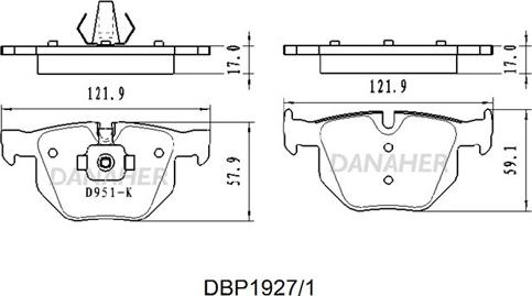 Danaher DBP1927/1 - Kit pastiglie freno, Freno a disco autozon.pro