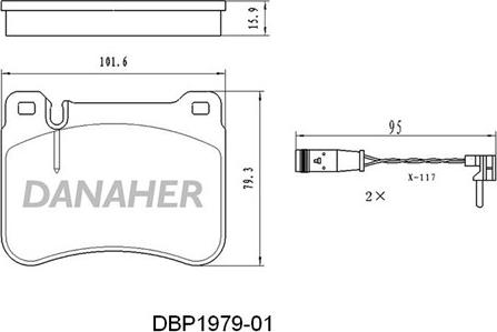 Danaher DBP1979-01 - Kit pastiglie freno, Freno a disco autozon.pro