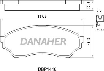 Danaher DBP1448 - Kit pastiglie freno, Freno a disco autozon.pro