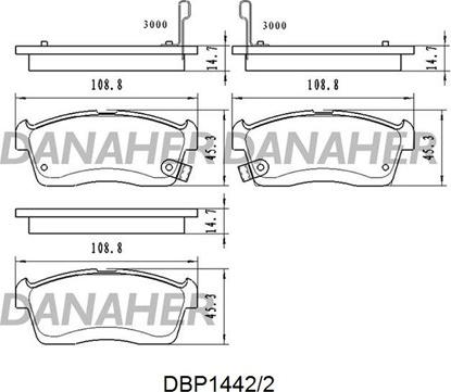 Danaher DBP1442/2 - Kit pastiglie freno, Freno a disco autozon.pro