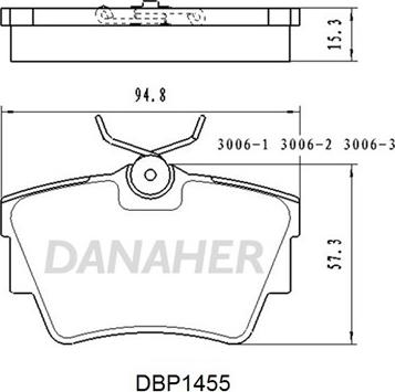 Danaher DBP1455 - Kit pastiglie freno, Freno a disco autozon.pro