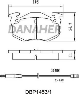 Danaher DBP1453/1 - Kit pastiglie freno, Freno a disco autozon.pro