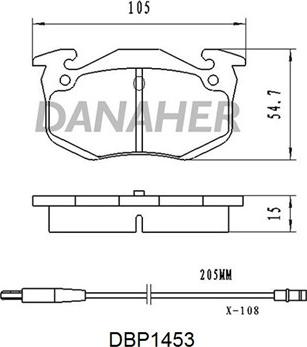 Danaher DBP1453 - Kit pastiglie freno, Freno a disco autozon.pro