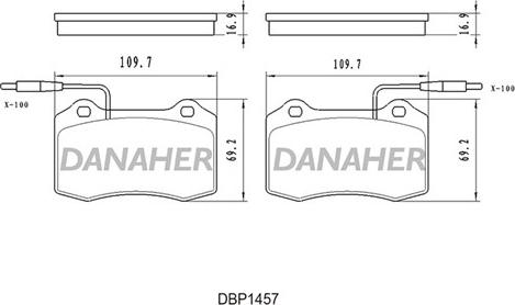 Danaher DBP1457 - Kit pastiglie freno, Freno a disco autozon.pro