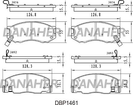 Danaher DBP1461 - Kit pastiglie freno, Freno a disco autozon.pro