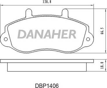 Danaher DBP1406 - Kit pastiglie freno, Freno a disco autozon.pro