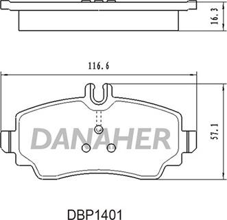 Danaher DBP1401 - Kit pastiglie freno, Freno a disco autozon.pro