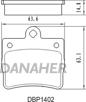 Danaher DBP1402 - Kit pastiglie freno, Freno a disco autozon.pro