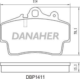 Danaher DBP1411 - Kit pastiglie freno, Freno a disco autozon.pro