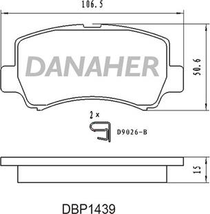 Danaher DBP1439 - Kit pastiglie freno, Freno a disco autozon.pro