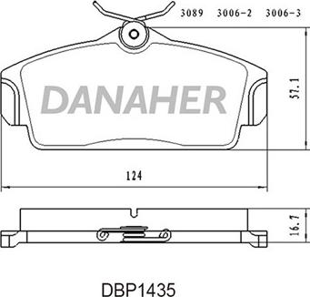 Danaher DBP1435 - Kit pastiglie freno, Freno a disco autozon.pro