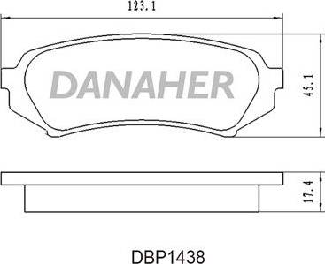 Danaher DBP1438 - Kit pastiglie freno, Freno a disco autozon.pro