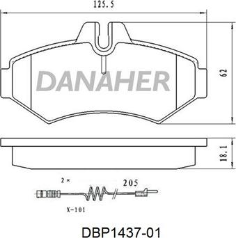 Danaher DBP1437-01 - Kit pastiglie freno, Freno a disco autozon.pro