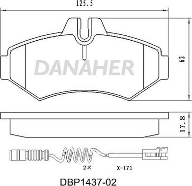 Danaher DBP1437-02 - Kit pastiglie freno, Freno a disco autozon.pro