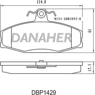 Danaher DBP1429 - Kit pastiglie freno, Freno a disco autozon.pro