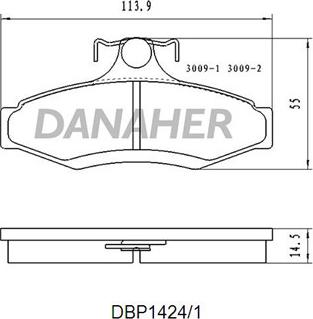 Danaher DBP1424/1 - Kit pastiglie freno, Freno a disco autozon.pro