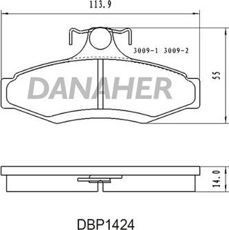 Danaher DBP1424 - Kit pastiglie freno, Freno a disco autozon.pro