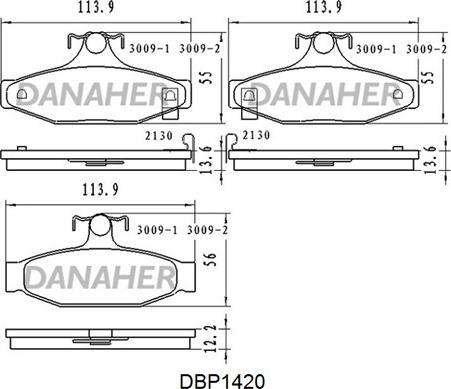 Danaher DBP1420 - Kit pastiglie freno, Freno a disco autozon.pro