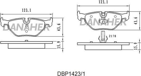 Danaher DBP1423/1 - Kit pastiglie freno, Freno a disco autozon.pro