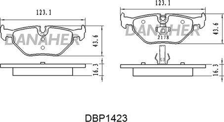 Danaher DBP1423 - Kit pastiglie freno, Freno a disco autozon.pro