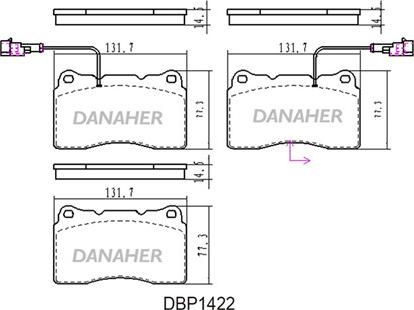 Danaher DBP1422 - Kit pastiglie freno, Freno a disco autozon.pro