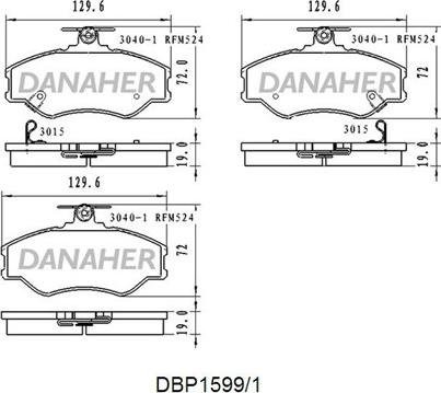 Danaher DBP1599/1 - Kit pastiglie freno, Freno a disco autozon.pro