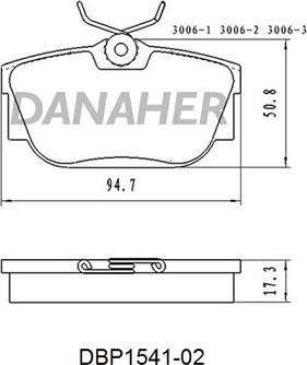 Danaher DBP1541-02 - Kit pastiglie freno, Freno a disco autozon.pro