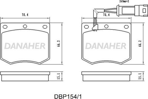 Danaher DBP154/1 - Kit pastiglie freno, Freno a disco autozon.pro