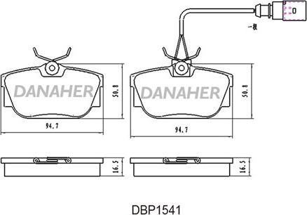 Danaher DBP154/1 - Kit pastiglie freno, Freno a disco autozon.pro