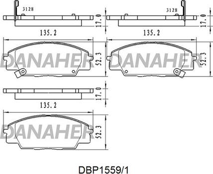 Danaher DBP1559/1 - Kit pastiglie freno, Freno a disco autozon.pro