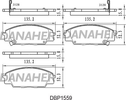 Danaher DBP1559 - Kit pastiglie freno, Freno a disco autozon.pro