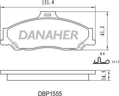 Danaher DBP1555 - Kit pastiglie freno, Freno a disco autozon.pro