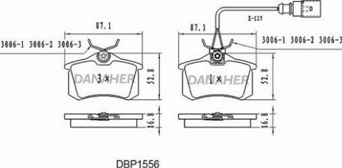 Danaher DBP1556 - Kit pastiglie freno, Freno a disco autozon.pro