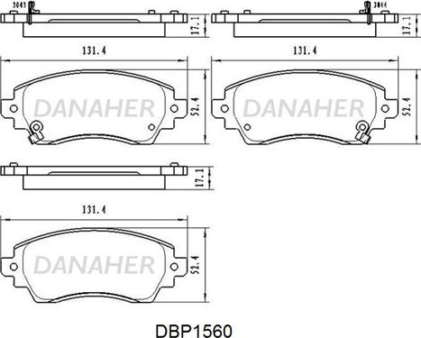 Danaher DBP1560 - Kit pastiglie freno, Freno a disco autozon.pro