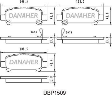 Danaher DBP1509 - Kit pastiglie freno, Freno a disco autozon.pro