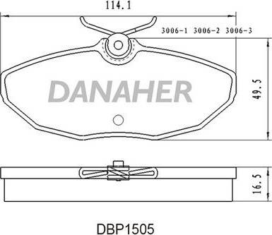 Danaher DBP1505 - Kit pastiglie freno, Freno a disco autozon.pro