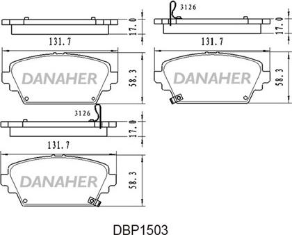 Danaher DBP1503 - Kit pastiglie freno, Freno a disco autozon.pro