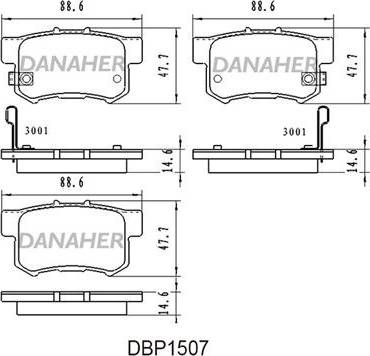 Danaher DBP1507 - Kit pastiglie freno, Freno a disco autozon.pro