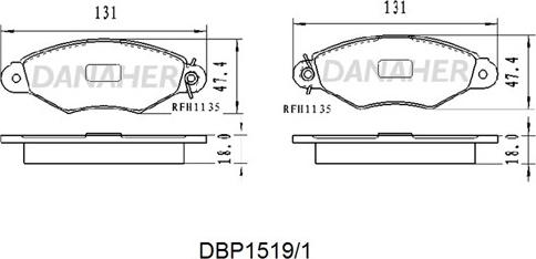 Danaher DBP1519/1 - Kit pastiglie freno, Freno a disco autozon.pro