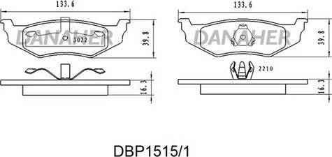 Danaher DBP1515/1 - Kit pastiglie freno, Freno a disco autozon.pro